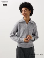 LAMBSWOOL HALF ZIP SWEATER