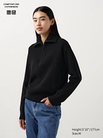 LAMBSWOOL HALF ZIP SWEATER