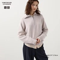 LAMBSWOOL HALF ZIP SWEATER