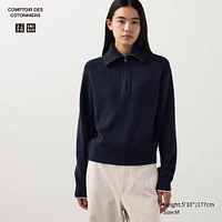 LAMBSWOOL HALF ZIP SWEATER