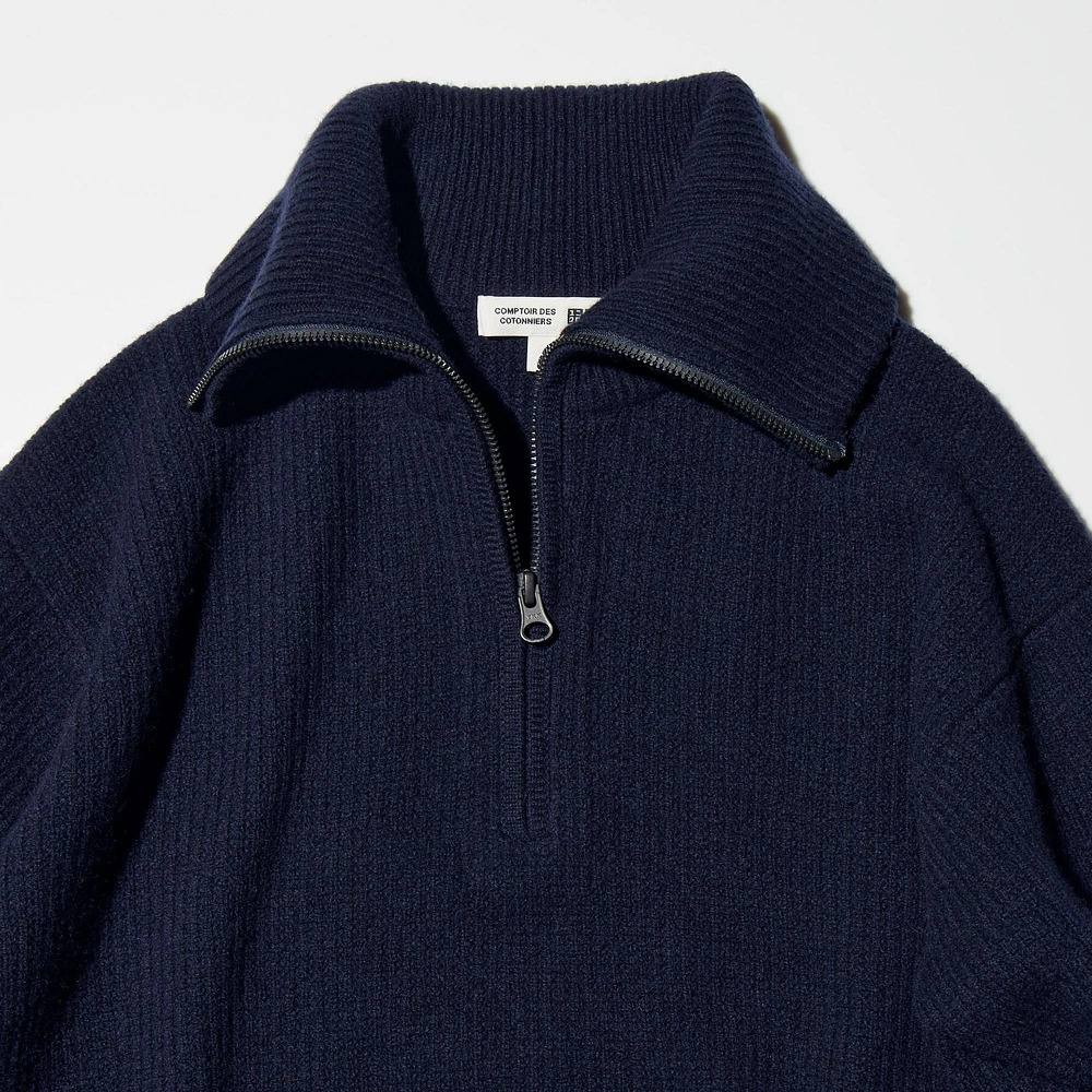 LAMBSWOOL HALF ZIP SWEATER