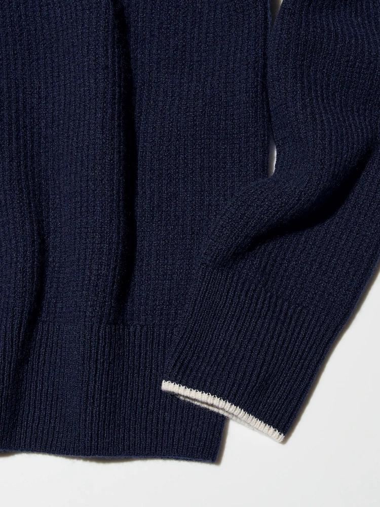 LAMBSWOOL HALF ZIP SWEATER