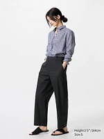 LINEN COTTON TAPERED PANTS