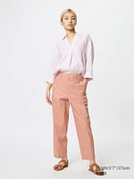 LINEN COTTON TAPERED PANTS