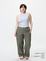 LINEN COTTON TAPERED PANTS