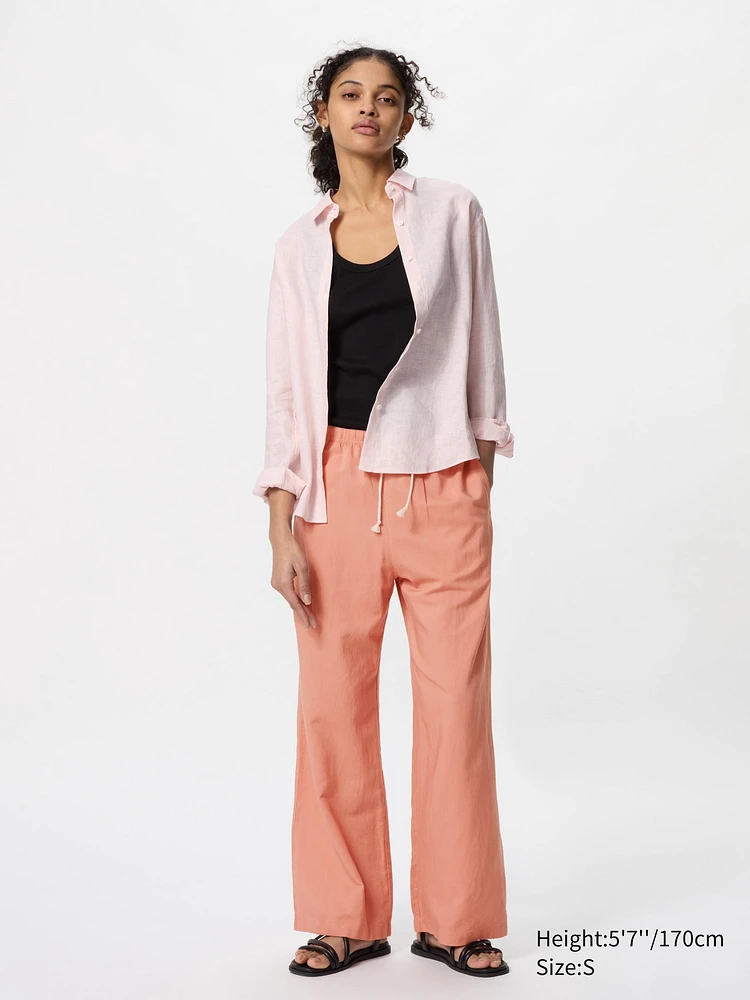 LINEN BLEND EASY PANTS