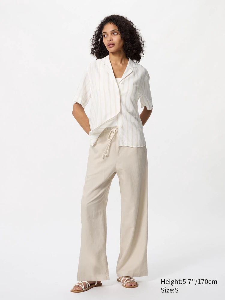 LINEN BLEND EASY PANTS