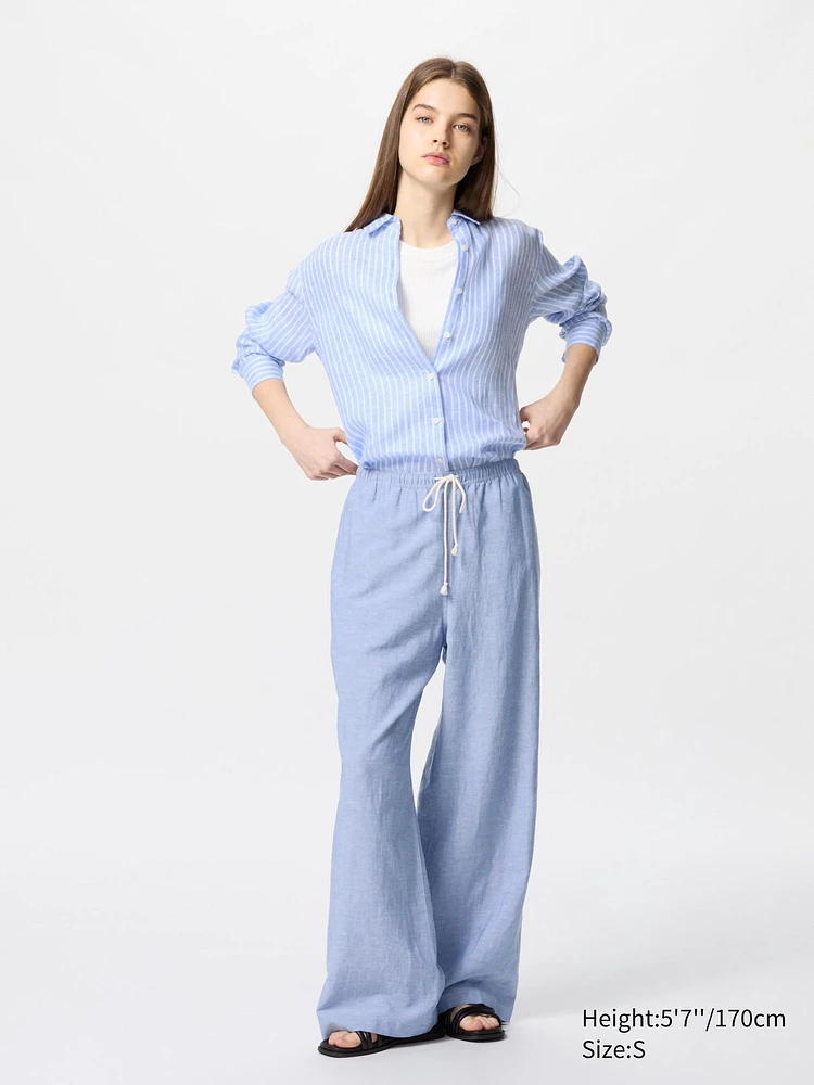 LINEN BLEND EASY PANTS