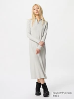 HALF-ZIP KNIT DRESS