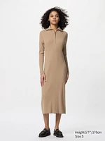 HALF-ZIP KNIT DRESS