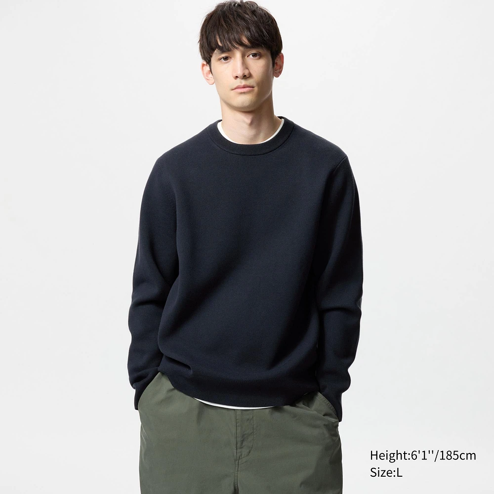 WASHABLE MILANO RIBBED CREW NECK SWEATER