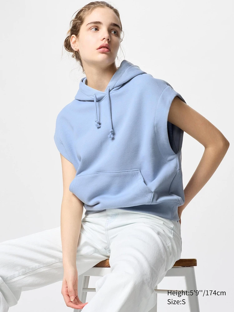 SWEAT SLEEVELESS HOODIE