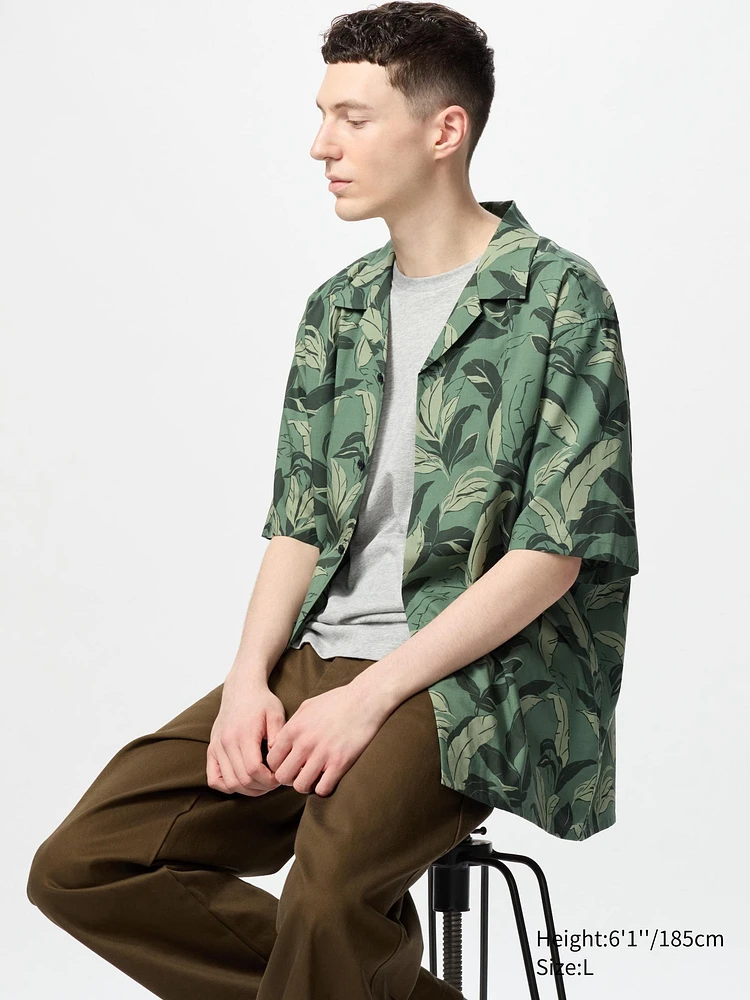 MODAL COTTON OPEN COLLAR SHIRT