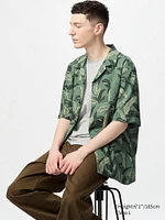 MODAL COTTON OPEN COLLAR SHIRT