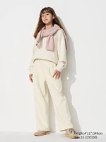 PILE LINED WIDE SWEATPANTS