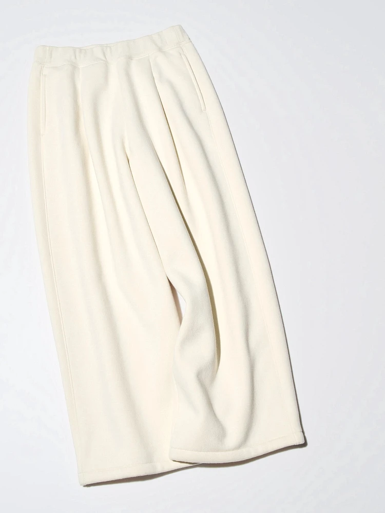 PILE LINED WIDE SWEATPANTS