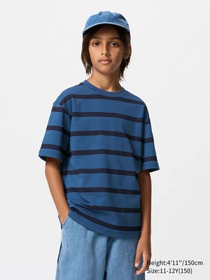 AIRism COTTON STRIPED CREW NECK T-SHIRT