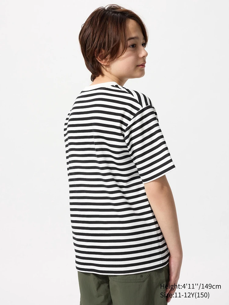 AIRism COTTON STRIPED CREW NECK T-SHIRT