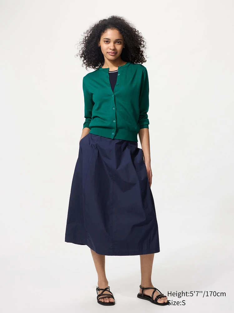 COTTON BLEND COCOON SKIRT