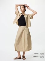 COTTON BLEND COCOON SKIRT