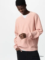 WAFFLE V NECK SWEATER