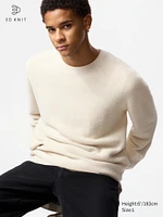 3D KNIT CREW NECK SWEATER