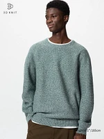 3D KNIT CREW NECK SWEATER