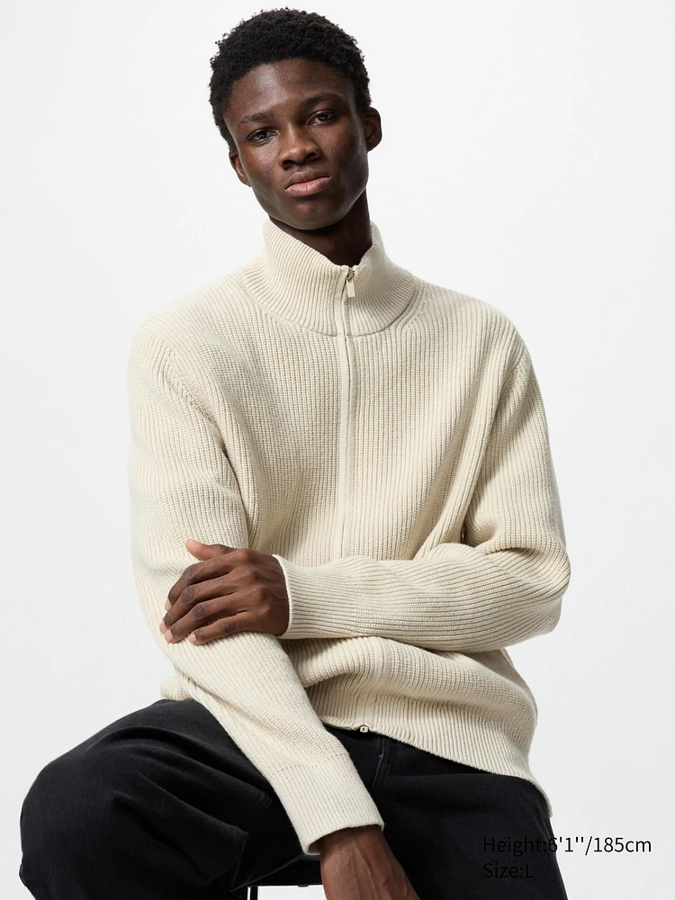 MIDDLE GAUGE FULL-ZIP SWEATER