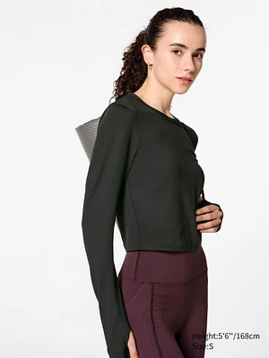 EXTRA STRETCH AIRism CROPPED T-SHIRT | LONG SLEEVE