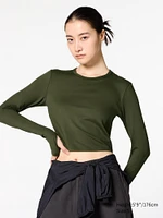 EXTRA STRETCH AIRism CROPPED T-SHIRT | LONG SLEEVE