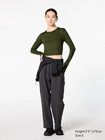 EXTRA STRETCH AIRism CROPPED T-SHIRT | LONG SLEEVE