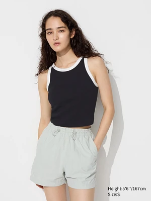 RIBBED CROPPED BRA SLEEVELESS TOP