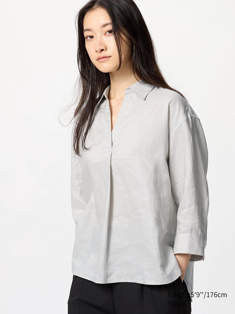 PREMIUM LINEN SKIPPER COLLAR SHIRT