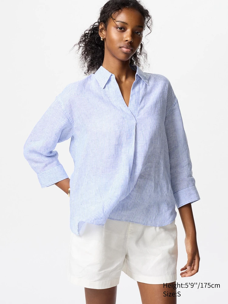 PREMIUM LINEN SKIPPER COLLAR SHIRT