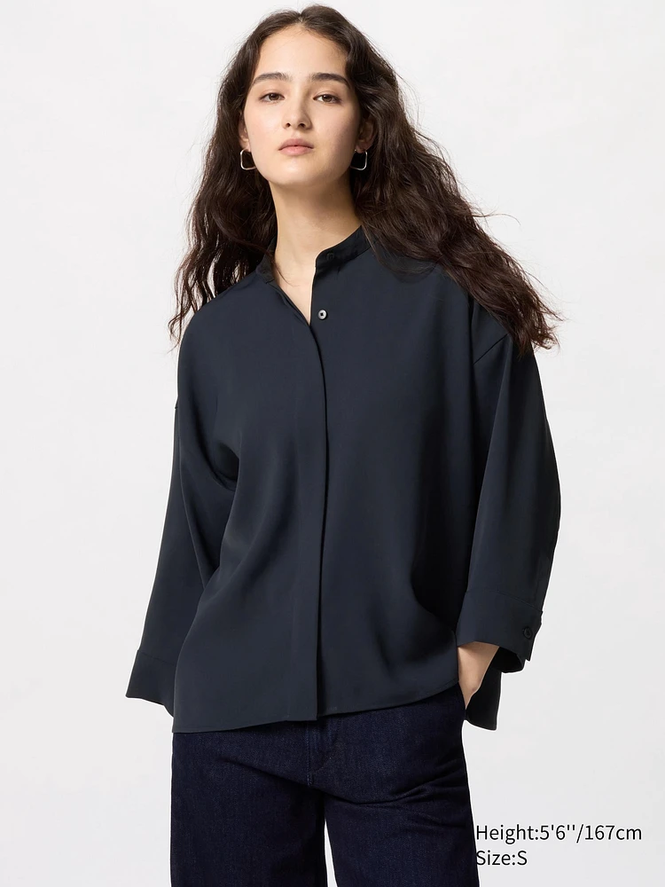 DRAPE BLOUSE 3/4 SLEEVE