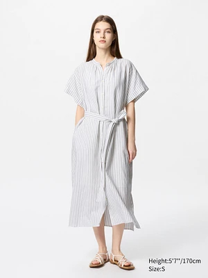 LINEN BLEND RELAXED DRESS