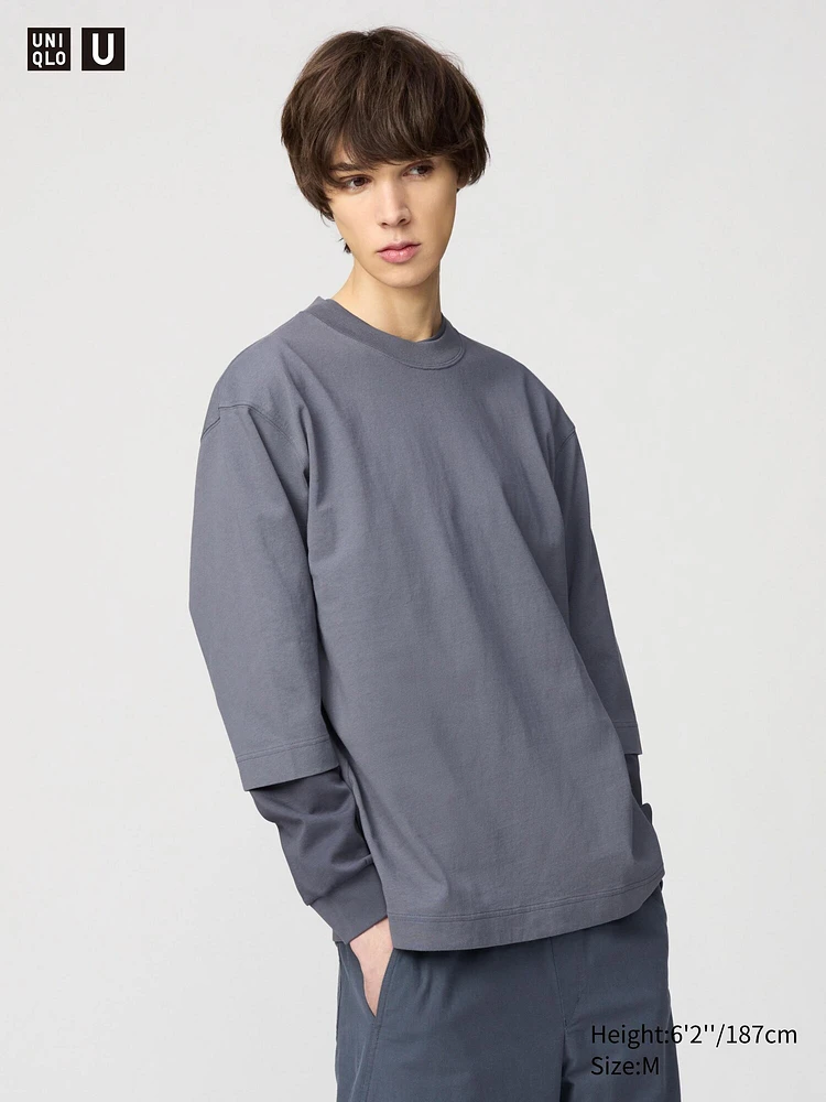 CREW NECK T-SHIRT 3/4 SLEEVE