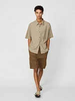 BROADCLOTH OVERSIZED SHIRT SHORT SLEEVE