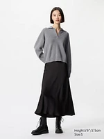 SMOOTH COTTON RELAXED POLO SWEATER