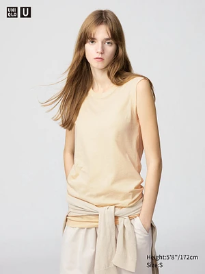 SUPIMA COTTON SHEER LONG T-SHIRT | SLEEVELESS