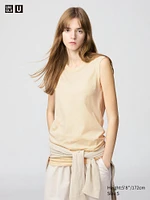 SUPIMA COTTON SHEER LONG T-SHIRT | SLEEVELESS