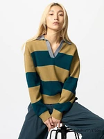 SMOOTH COTTON RELAXED POLO SWEATER