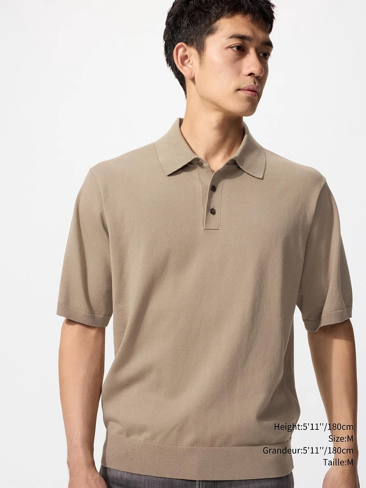 WASHABLE KNITTED POLO SWEATER