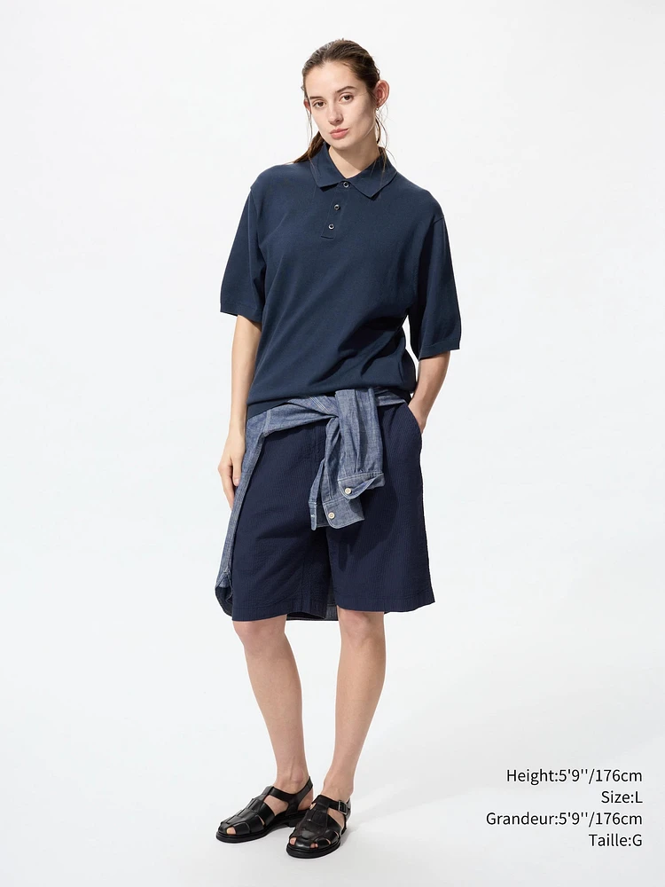 WASHABLE KNITTED POLO SWEATER