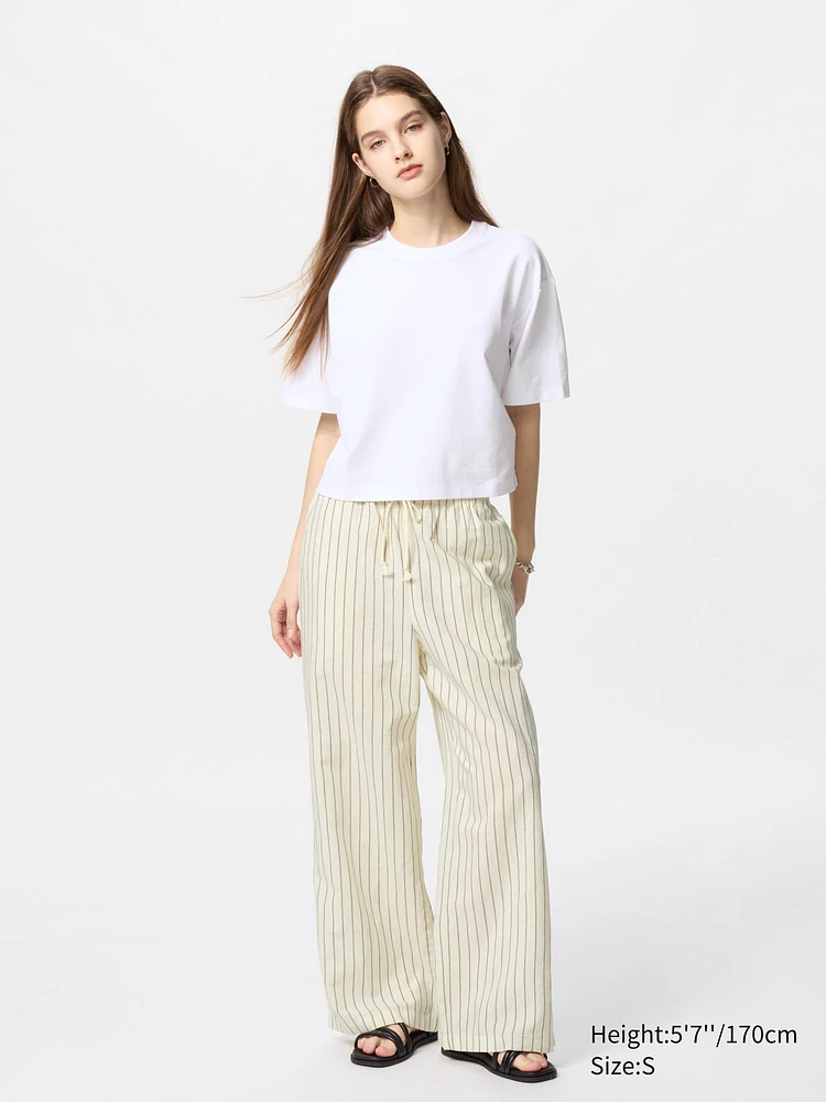 LINEN BLEND EASY PANTS