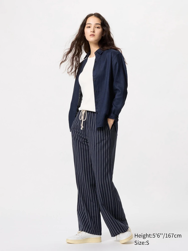 LINEN BLEND EASY PANTS