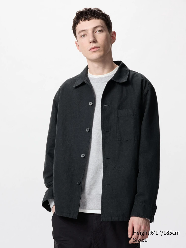 COTTON LINEN SHIRT JACKET