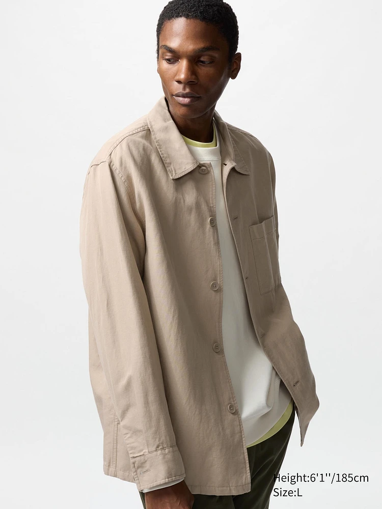 COTTON LINEN SHIRT JACKET