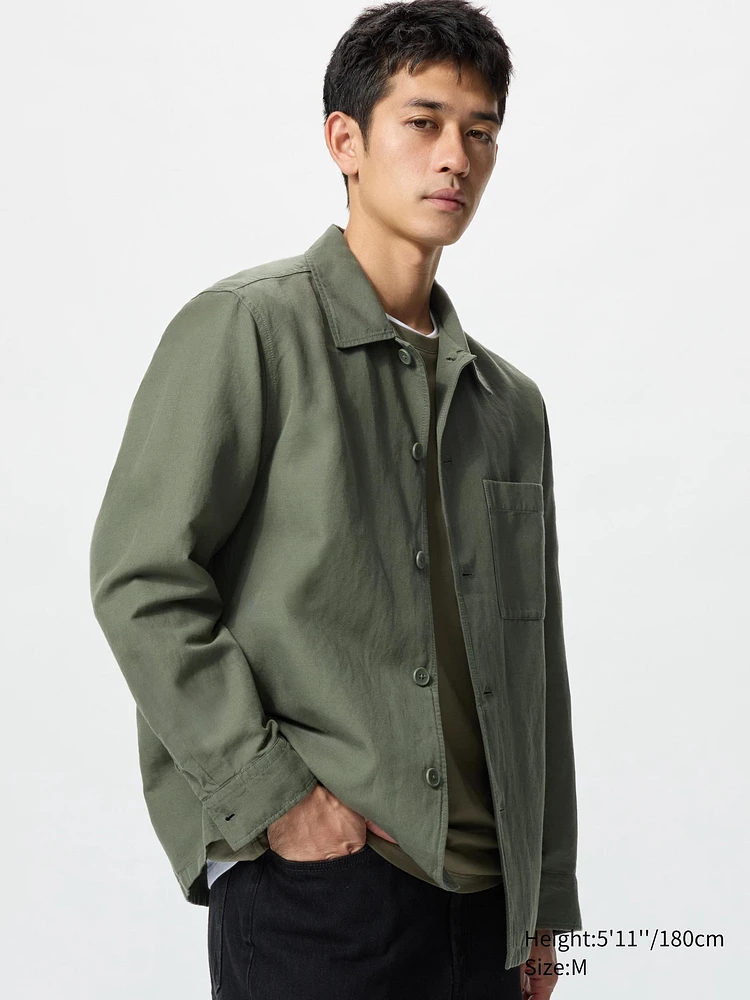 COTTON LINEN SHIRT JACKET