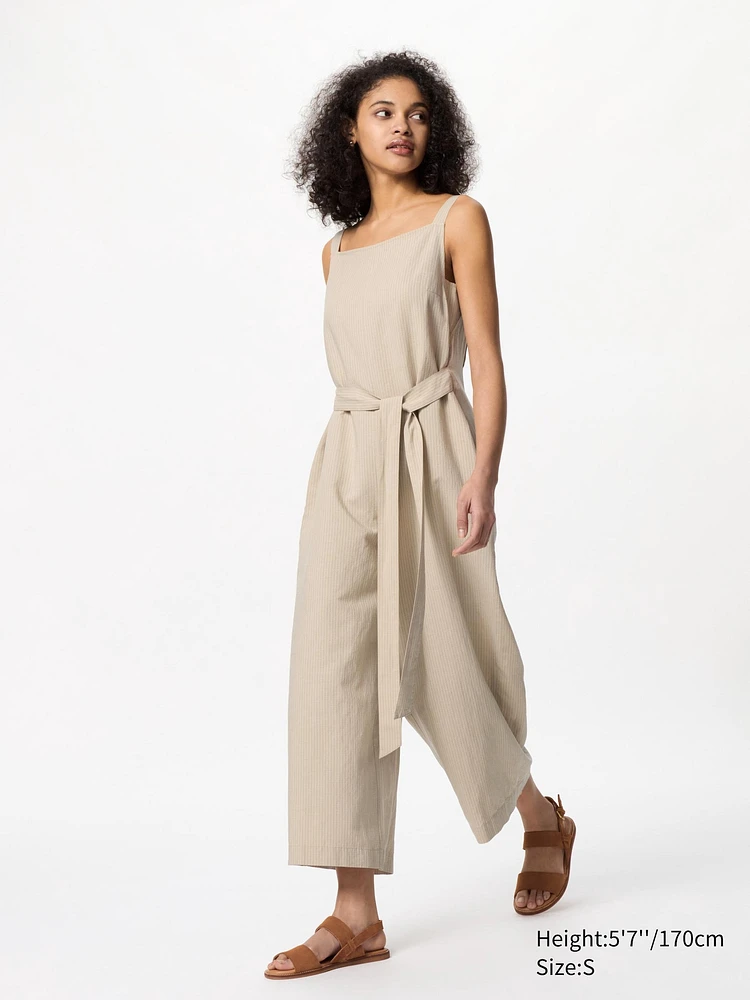 LINEN BLEND JUMPSUIT | STRIPED